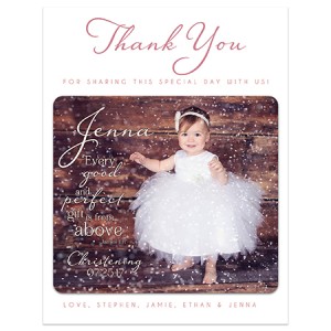 Christening Thank You Attach-Card and Magnet