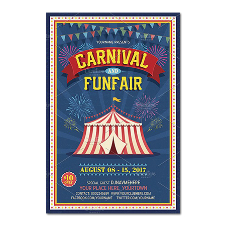 Carnival Invitation Magnet & Attach-Card