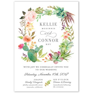 Wedding Invitation - Succulent Bloom