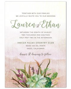 Desert Bloom Succulent Wedding Invitation