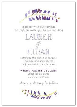 Wedding Invitation - Lavender Laurel