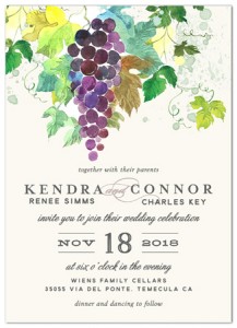 Wine Country Vineyard Wedding Invitation - Artsy Grapes