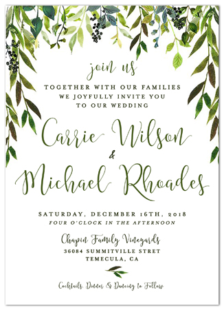 Wedding Invitation - Leafy Frame