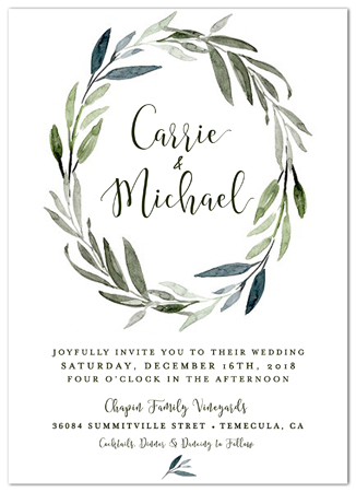 Wedding Invitation - Eucalyptus Wreath