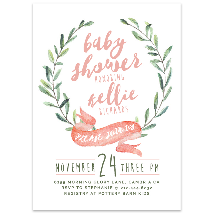 baby-shower-pink-greenery-wreath-invitation