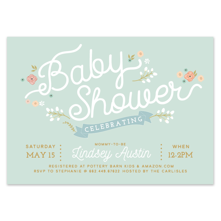 Baby Shower Spring Banner Invitation