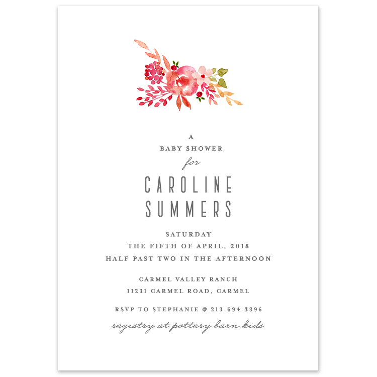 baby-shower-simple-coral-bouquet-invitation