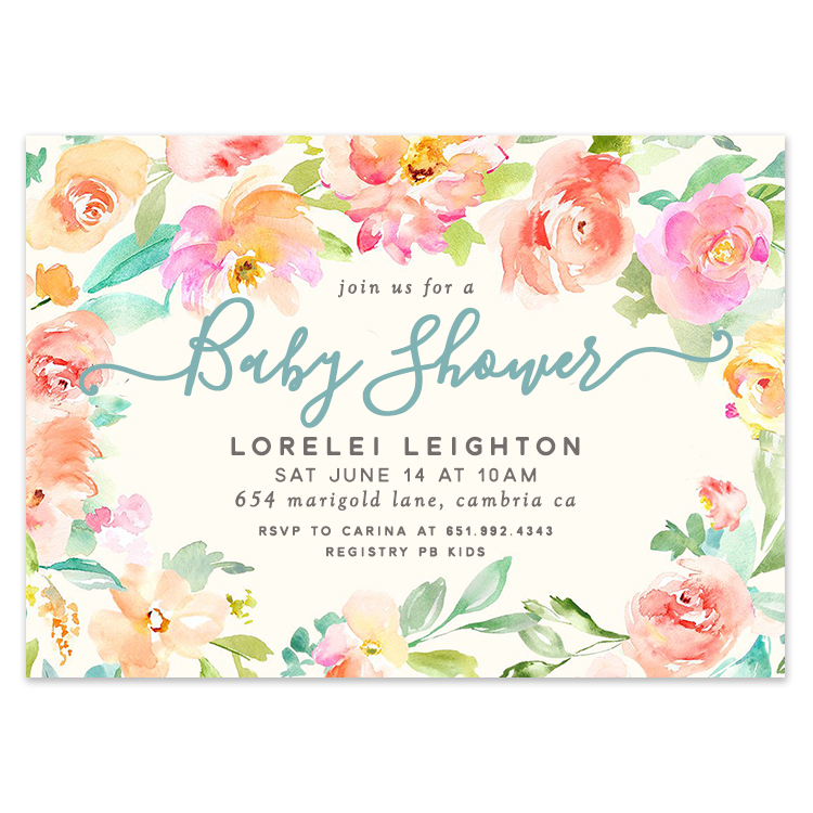 Baby Shower Spring Blooms Invitation