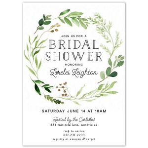 bridal Shower Greenery Wreath Invitation