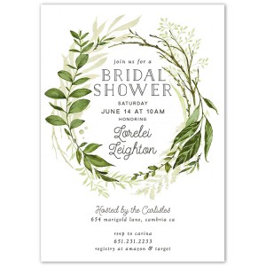 Greenery Wreath bridal Shower Invitation